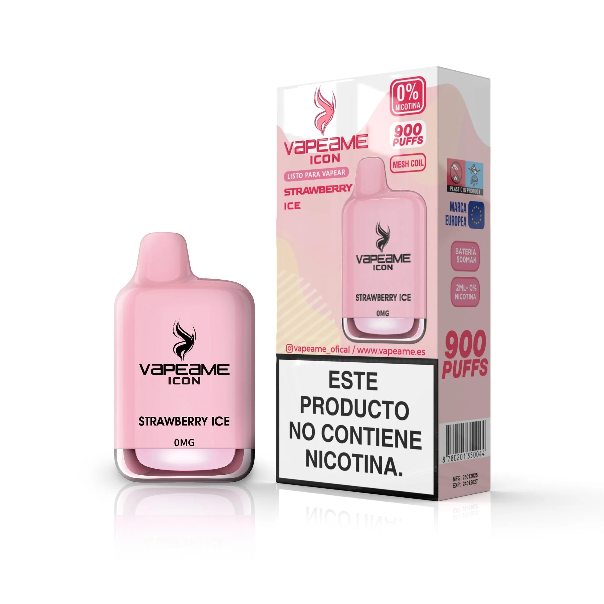 vapeame vape desechable 0mg fresa hielo 1