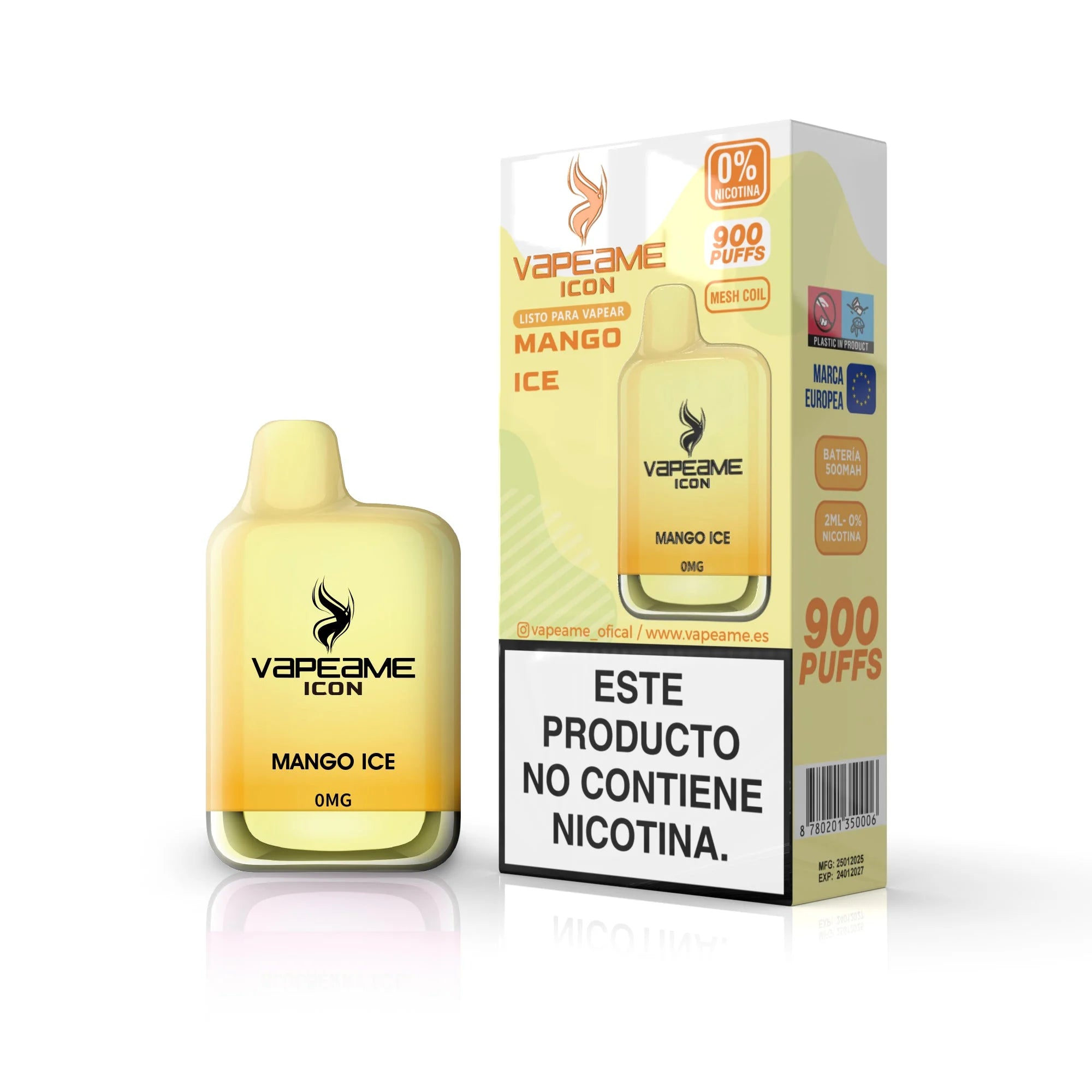 vapeame vape desechable 0mg mango hielo