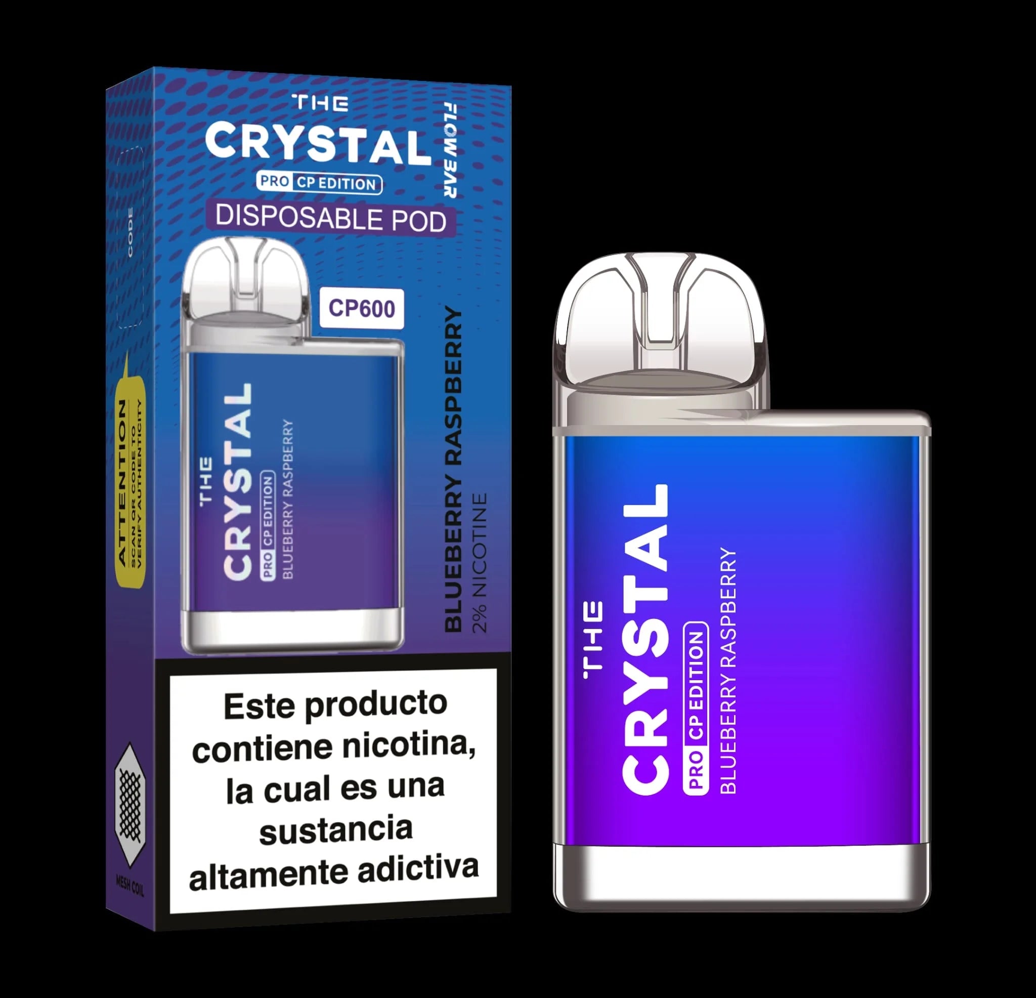 crystal cp600 pod desechable arandano frambuesa