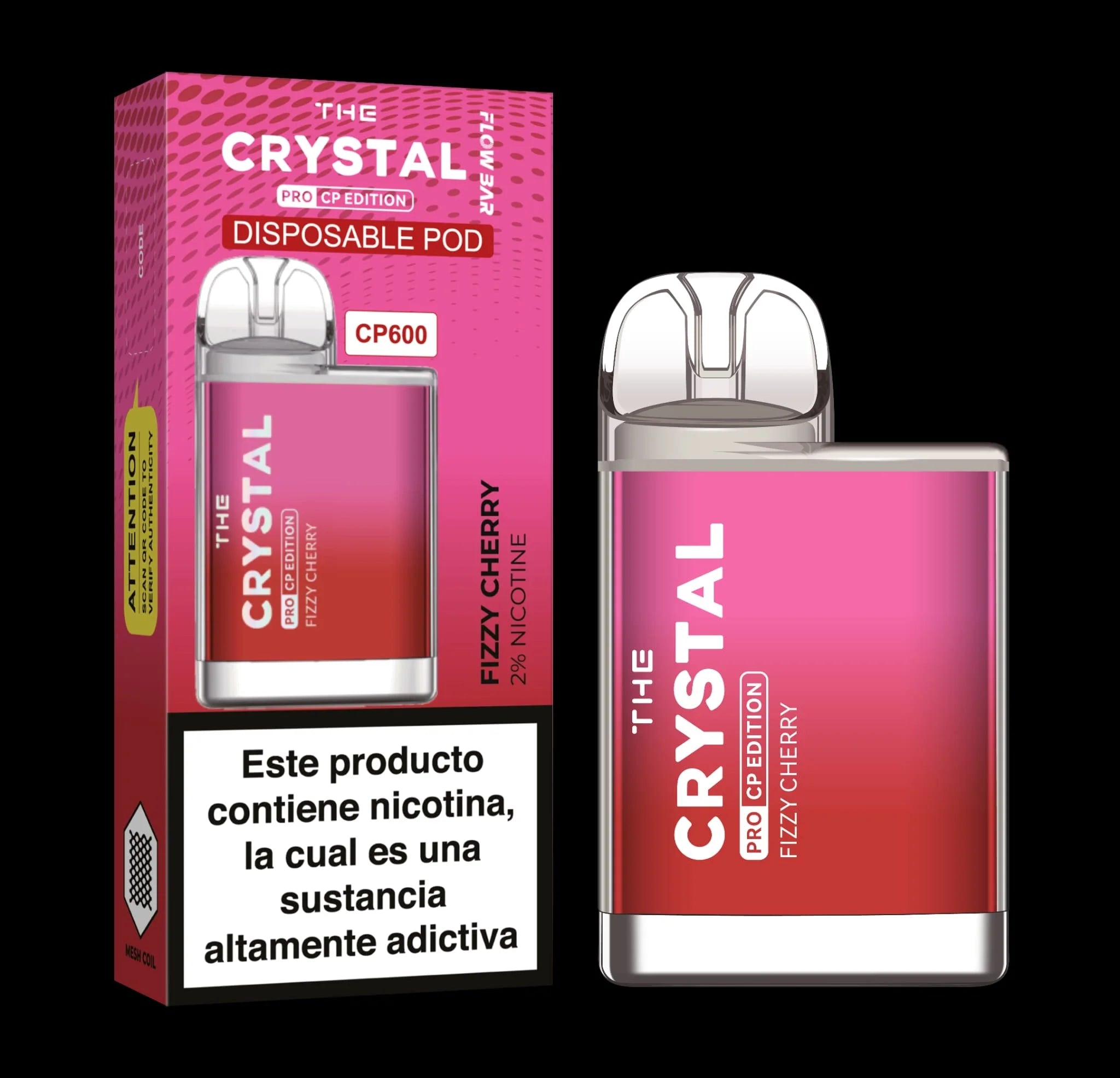 crystal cp600 pod desechable cereza fizzy