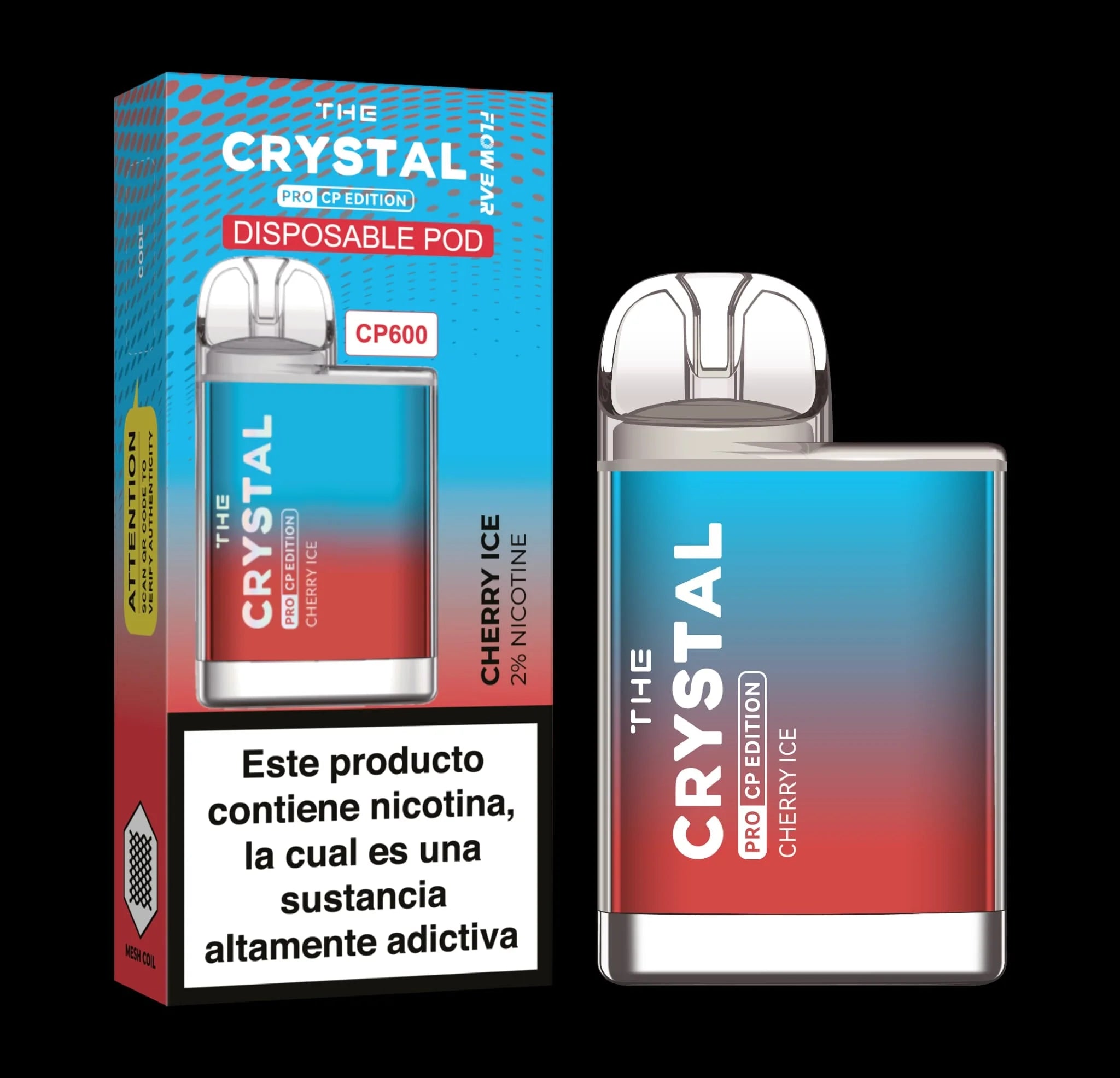 crystal cp600 pod desechable cereza hielo