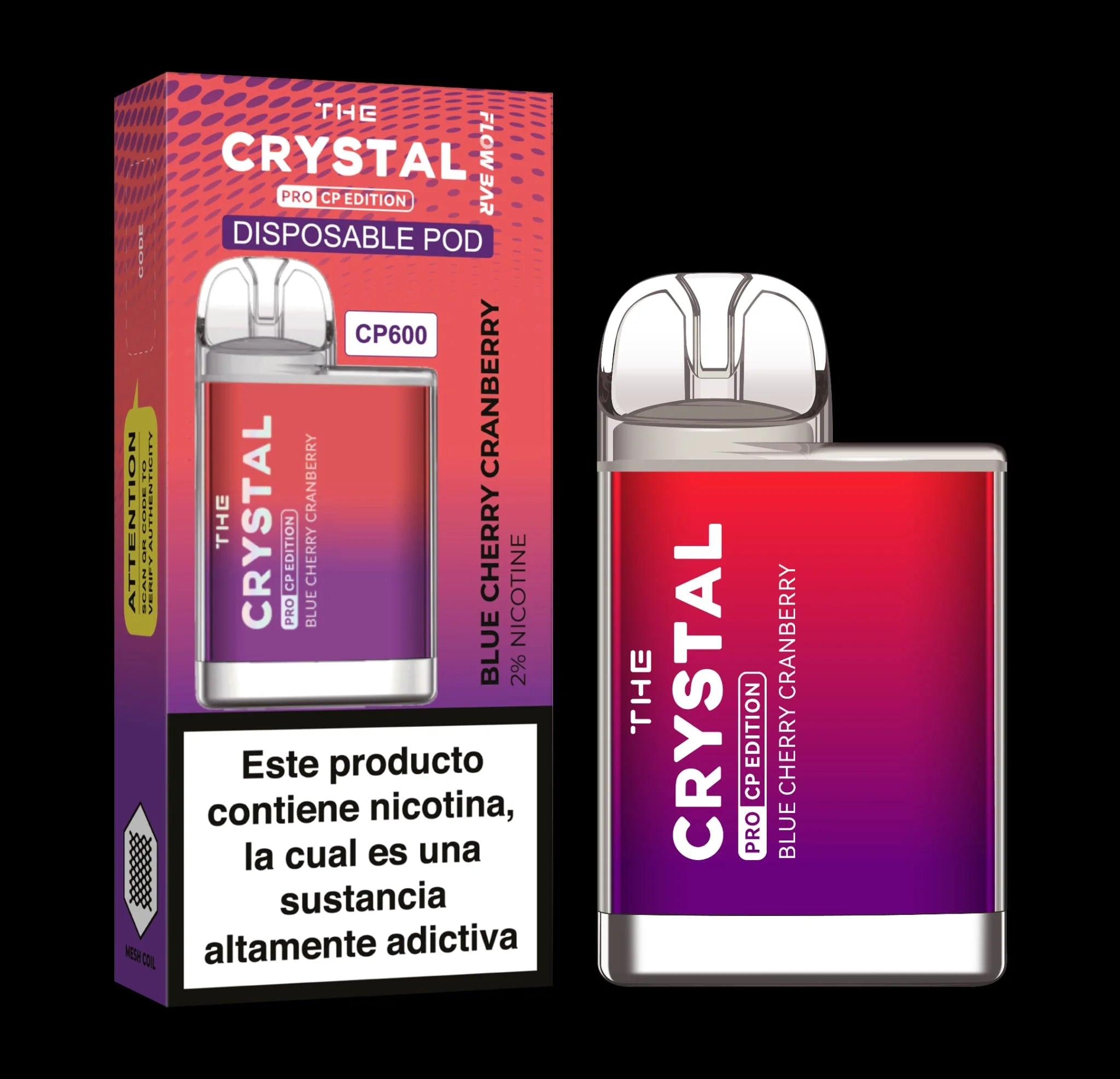 crystal cp600 pod desechable chicle azul