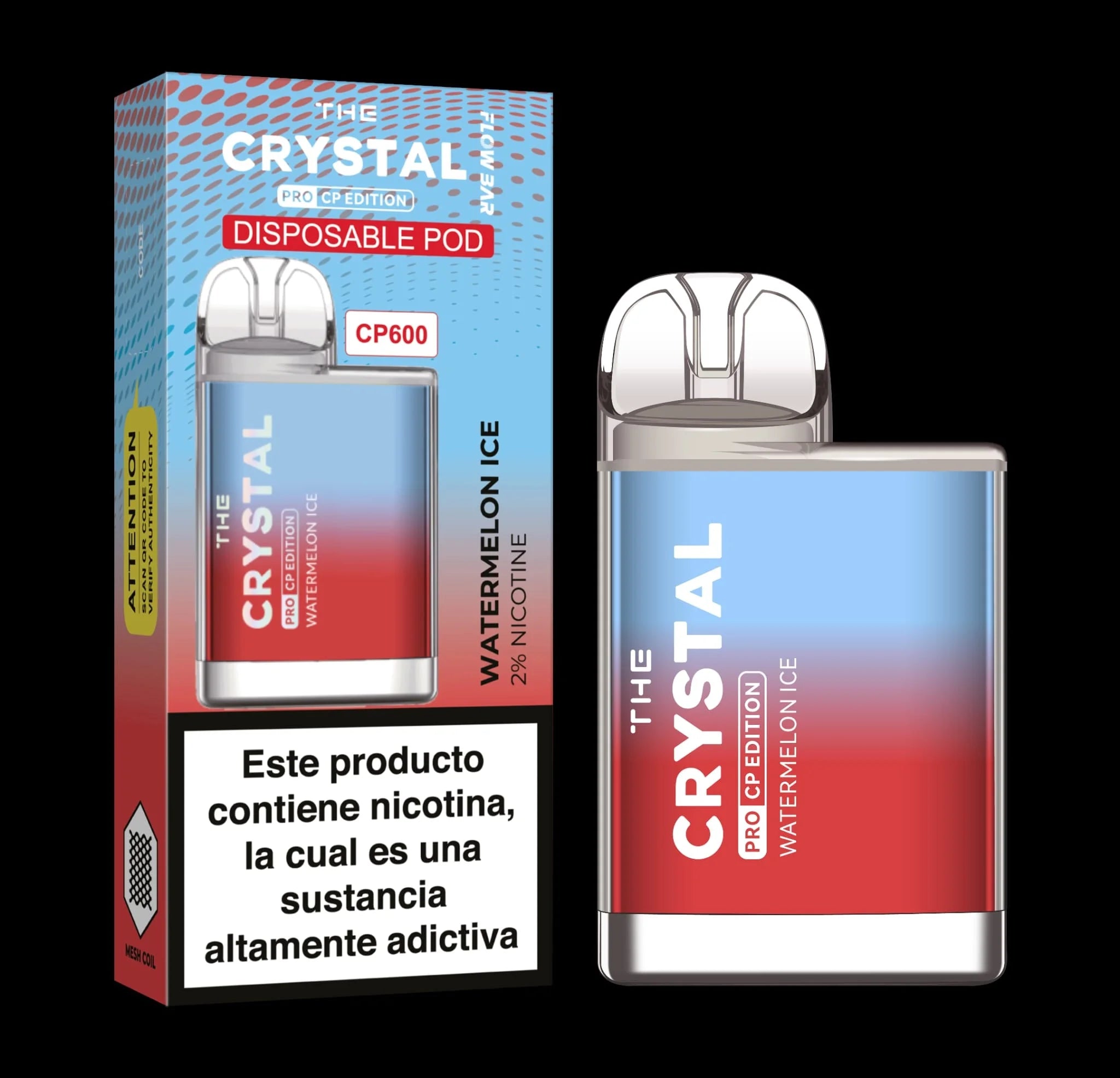 crystal cp600 pod desechable sandia hielo