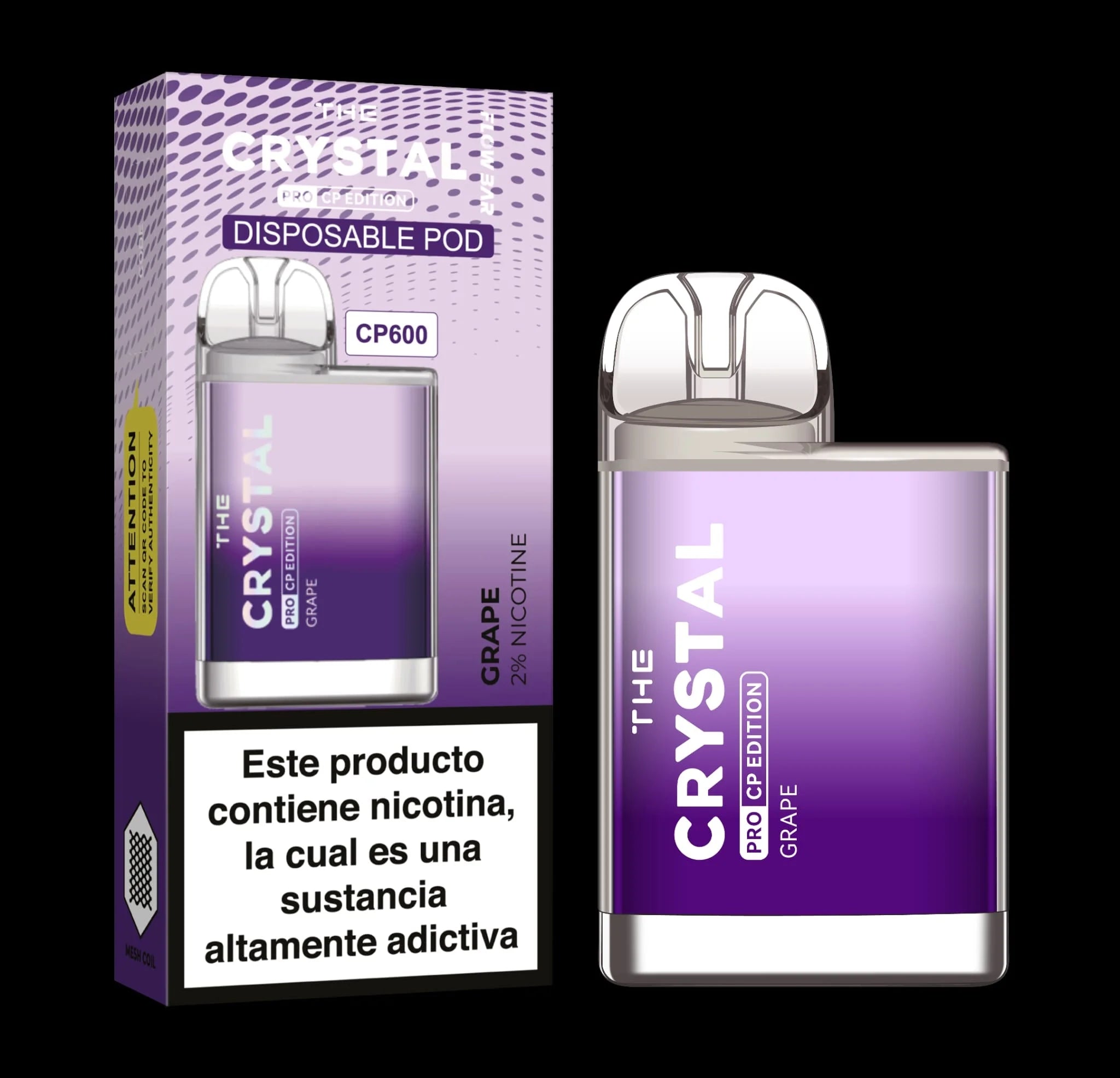 crystal cp600 pod desechable uva