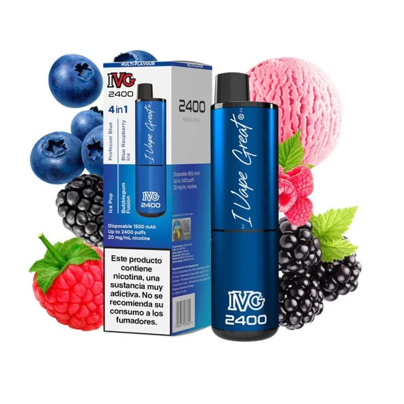 ivg 2400 4 en 1 vape desechable 20mg edicion azul