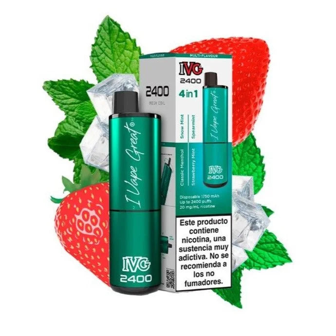 ivg 2400 4 en 1 vape desechable 20mg edicion menta