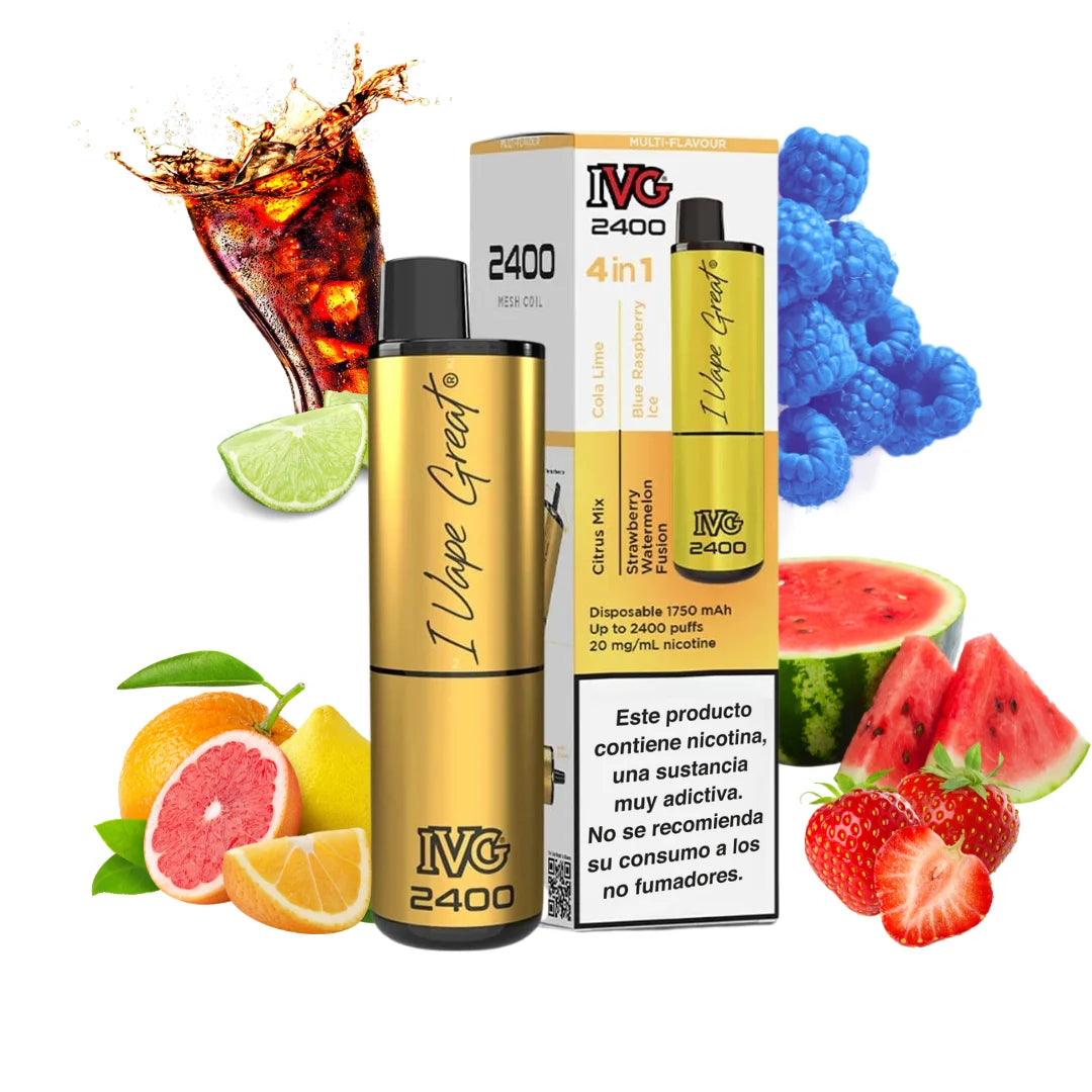 ivg 2400 4 en 1 vape desechable 20mg edicion verano