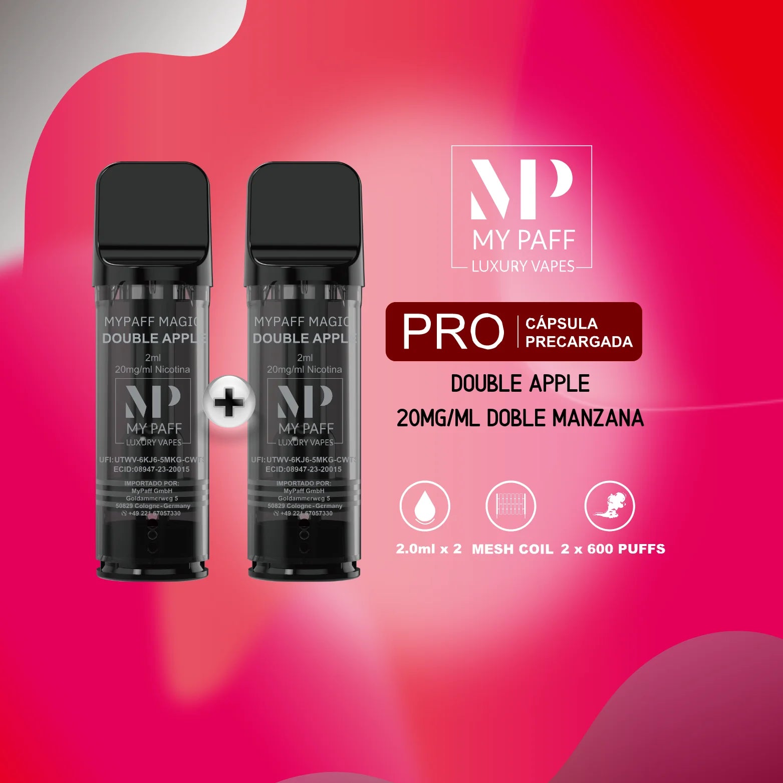 my paff pro capsula doble manzana