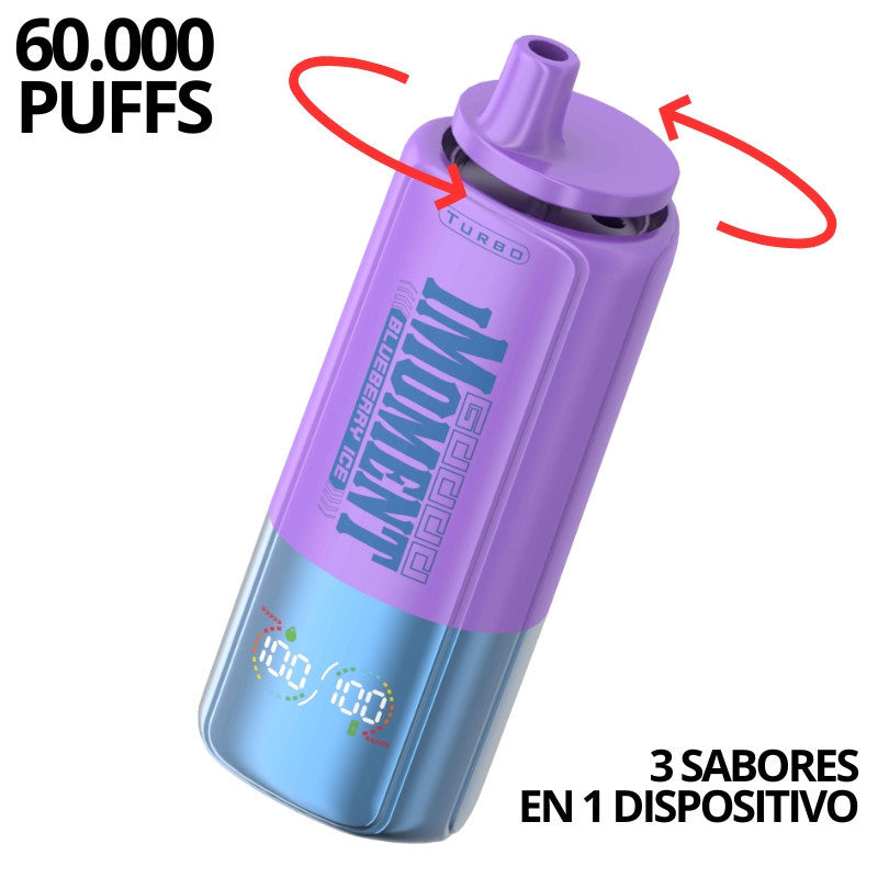 Pod Desechable iMoment Turbo 60K (60.000 Caladas) - 3 Sabores en 1