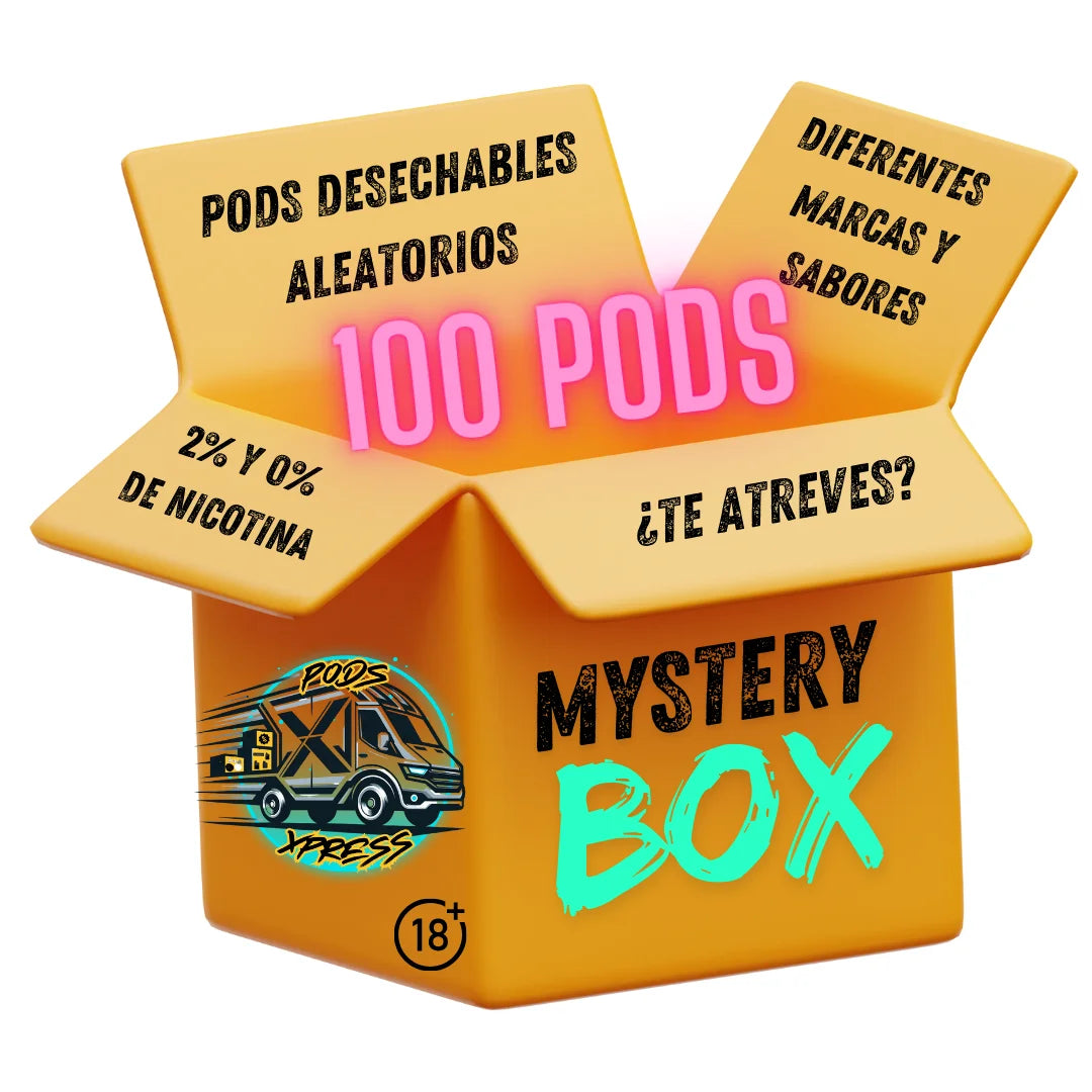 pods xpress caja misteriosa packaging