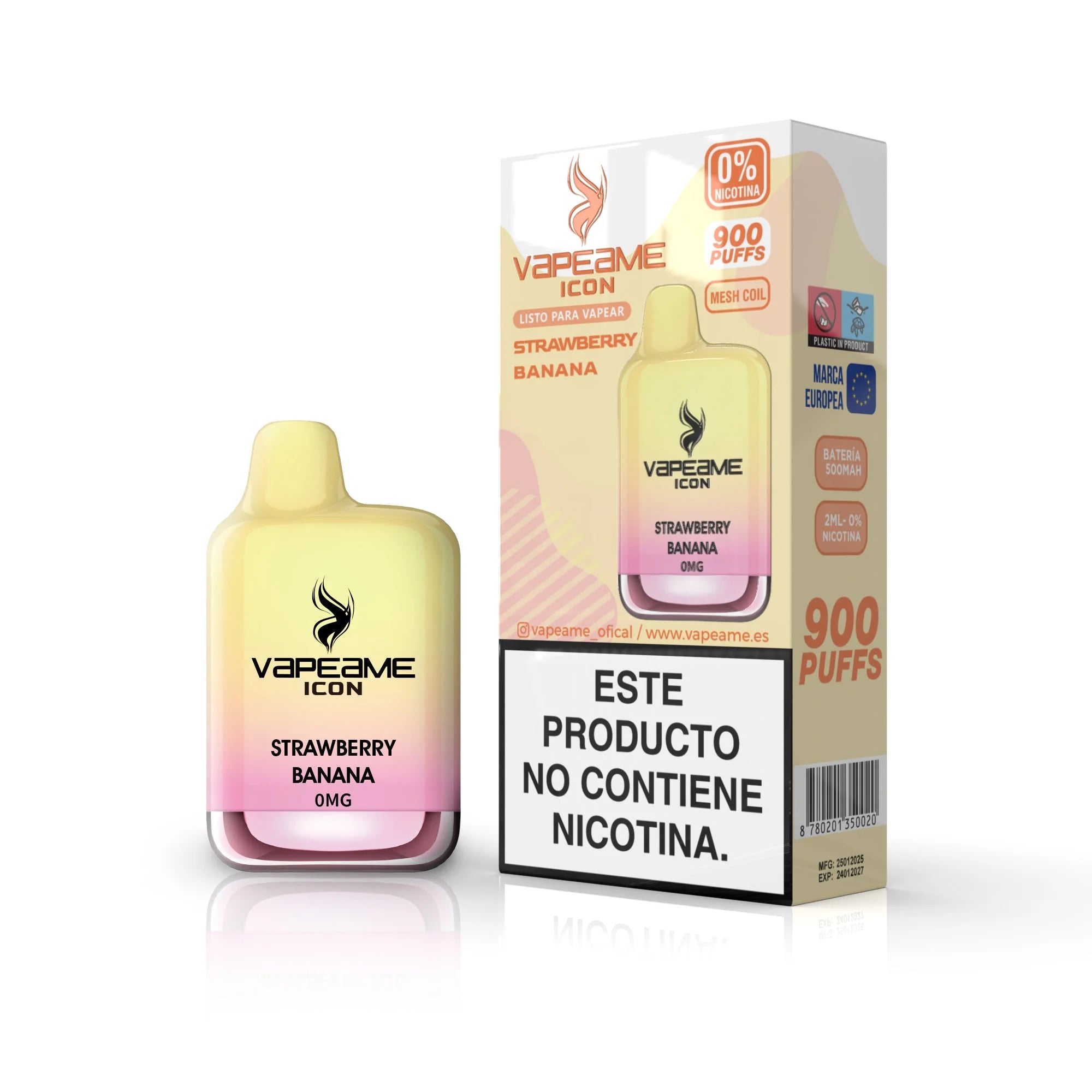 vapeame vape desechable 0mg fresa platano 1